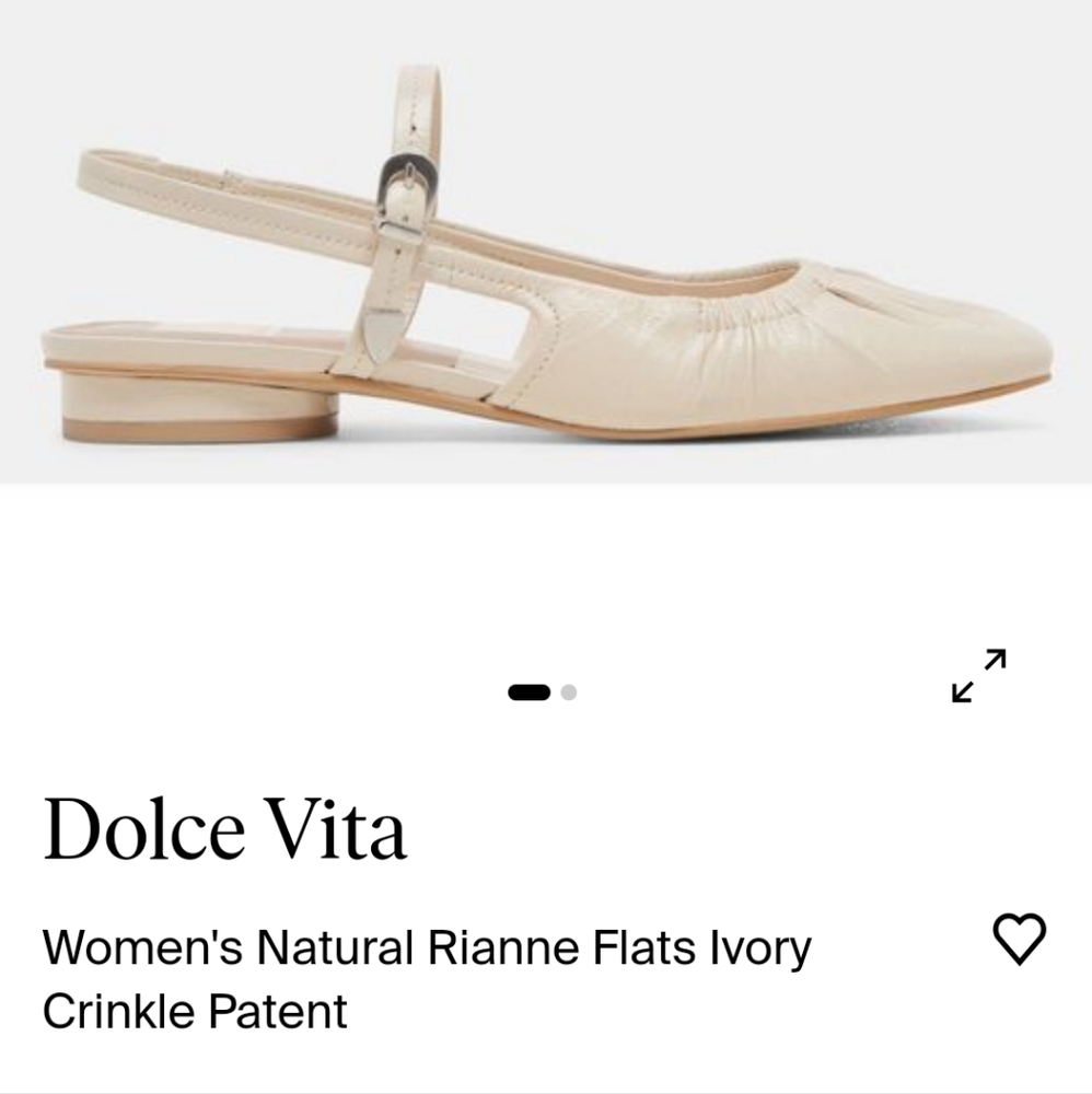 Dolce Vita Rianne Ivory Crinkle Patent Leather Women's Flats Shoe SZ 11 NWB